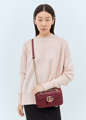 Gucci GG Marmont 迷你单肩包 酒红色 guc0257142