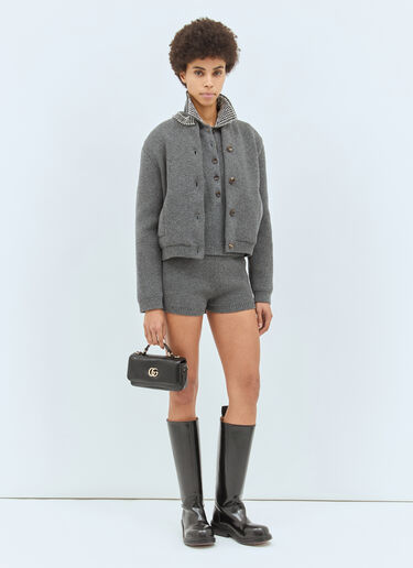 リブウールポロシャツ Gucci リブウールポロシャツ グレー guc0258005