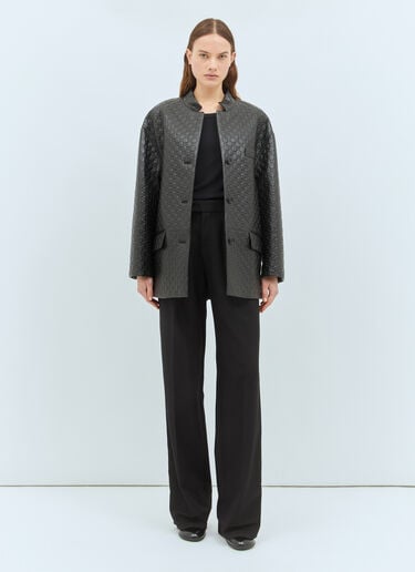 Gucci GGエンボス レザージャケット ブラック guc0258007