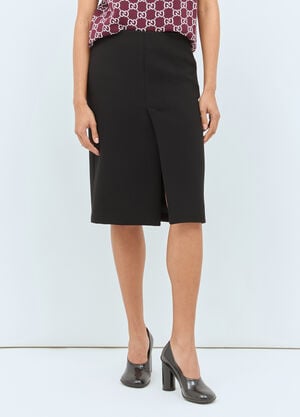 Gucci Light Wool Crepe Skirt Black guc0258010