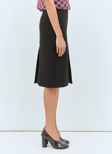 Light Wool Crepe Skirt Gucci Light Wool Crepe Skirt Black guc0258010