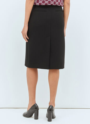 Light Wool Crepe Skirt Gucci Light Wool Crepe Skirt Black guc0258010