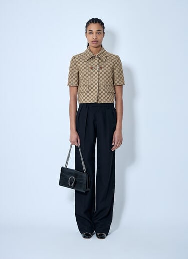 Gucci GG 帆布夹克  棕色 guc0259004