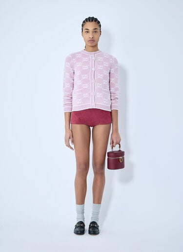 GG Wool Bouclé Jacquard Cardigan Gucci GG Wool Bouclé Jacquard Cardigan Pink guc0259011