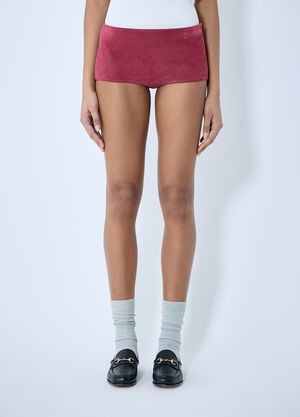 Gucci Suede Mini Shorts Red guc0259016