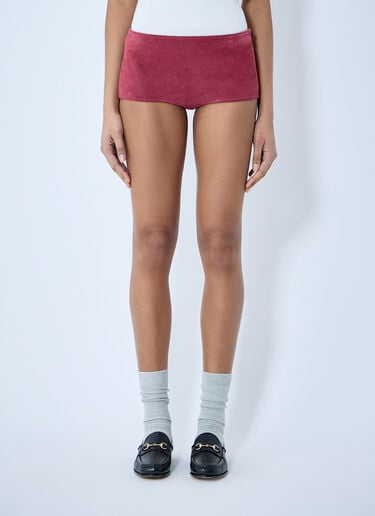 Gucci Suede Mini Shorts Red guc0259016