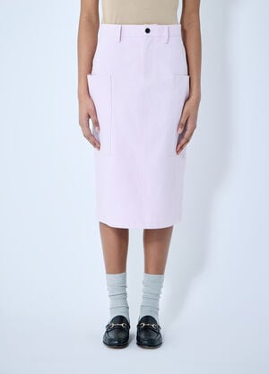 Gucci Cotton Canvas Delavé Skirt Pink guc0259021