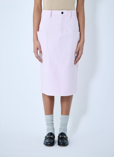 Gucci Cotton Canvas Delavé Skirt Pink guc0259021
