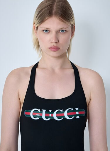 Gucci 로고 모티프 스윔수트  블랙 guc0259024