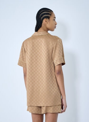Gucci GGサテンシャツ  ブラウン guc0259026