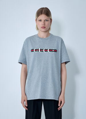 Gucci Logo Motif T-Shirt Grey guc0259029