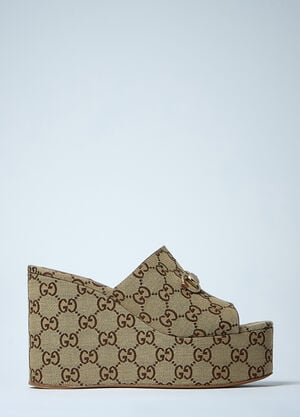 Gucci Horsebit Wedge Sandals Beige guc0259047