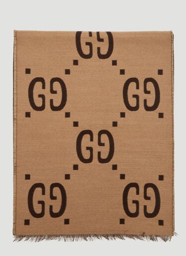 Gucci GG ロゴジャカードスカーフ ブラウン guc0359004
