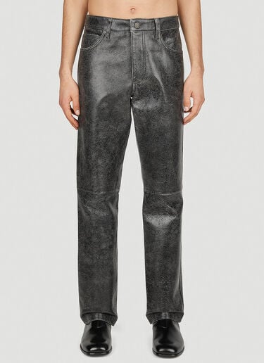 Guess USA Cracked Leather Pants Black gue0152012