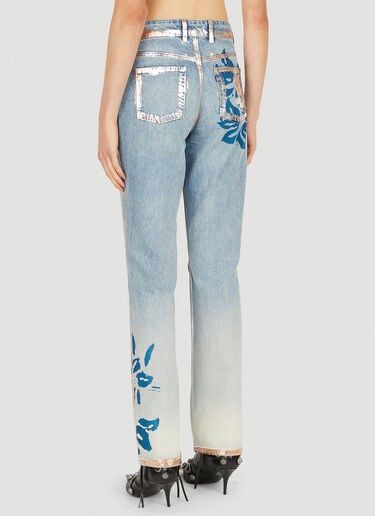金属色花朵图案牛仔裤 Guess USA 金属色花朵图案牛仔裤 蓝色 gue0250001