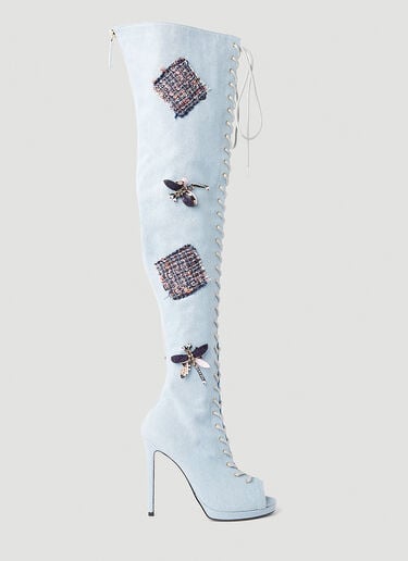 Denim Lace Up Boots Guess USA Denim Lace Up Boots Blue gue0250022