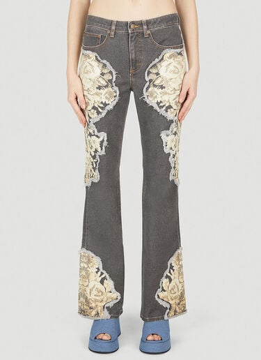 Floral Printed Flared Jeans Guess USA Floral Printed Flared Jeans Grey gue0252014