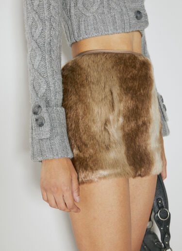 Faux Fur Mini Skirt Guess USA Faux Fur Mini Skirt Brown gue0254012