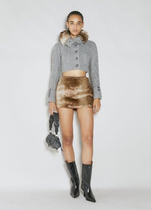 Guess USA Faux Fur Cable Sweater Grey gue0254013