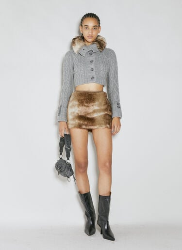 Faux Fur Cable Sweater Guess USA Faux Fur Cable Sweater Grey gue0254013