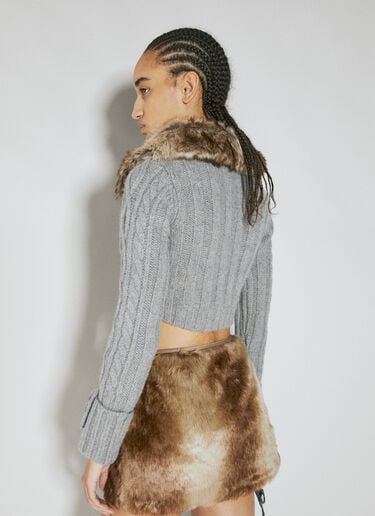 Faux Fur Cable Sweater Guess USA Faux Fur Cable Sweater Grey gue0254013