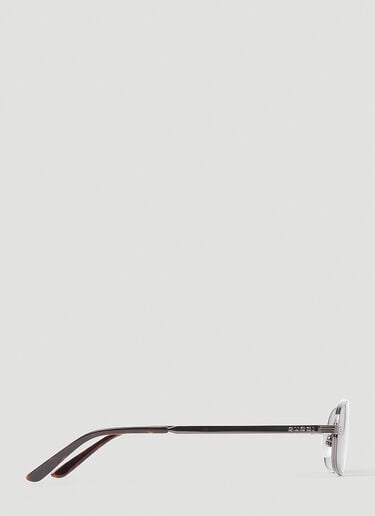 Gucci 矩形框太阳镜 灰色 gus0154005