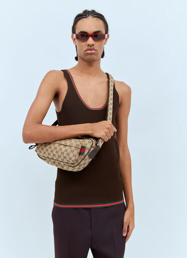 Gucci 矩形框太阳镜 酒红色 gus0158004