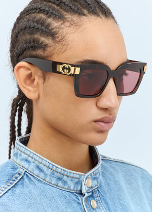 Gucci 猫眼形太阳镜 棕 gus0257006