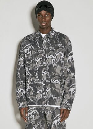 Han Kjøbenhavn Camo Printed Utility Shirt Grey han0154002