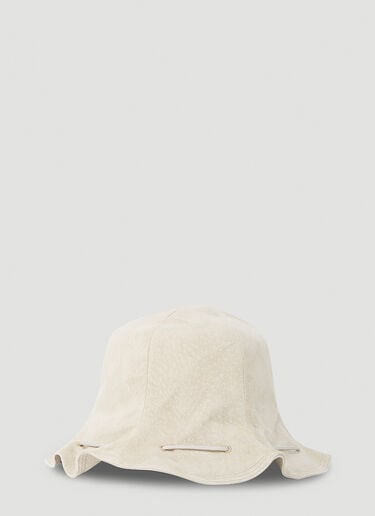 Drawstring Bucket Hat Hender Scheme Drawstring Bucket Hat Beige hes0152007