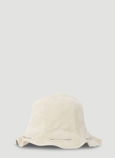 Hender Scheme Drawstring Bucket Hat Beige hes0152007