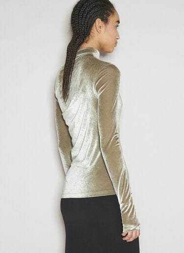 Helmut Lang 벨벳 비대칭 탑 그린 hlm0254006