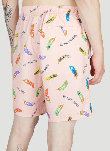 Human Made Feather Print Shorts Pink hmd0152007