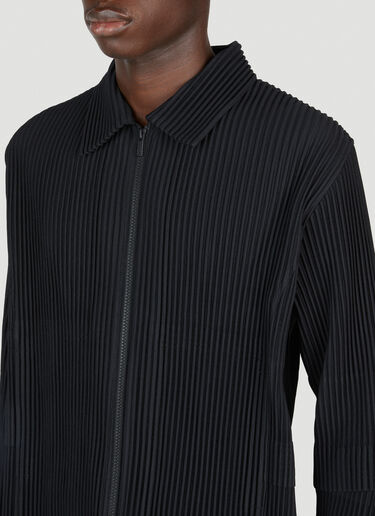 Pleated Zip Up Jacket Homme Plissé Issey Miyake Pleated Zip Up Jacket Black hmp0153007