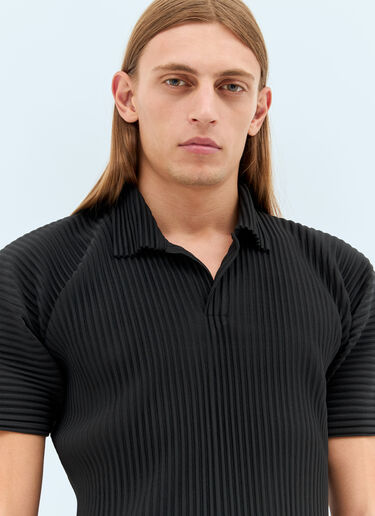 Pleated Polo Top Homme Plissé Issey Miyake Pleated Polo Top Black hmp0158008
