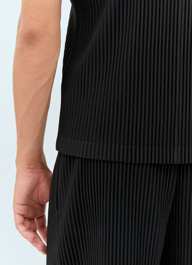 Pleated Polo Top Homme Plissé Issey Miyake Pleated Polo Top Black hmp0158008