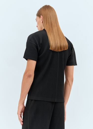 Pleated Polo Top Homme Plissé Issey Miyake Pleated Polo Top Black hmp0158008