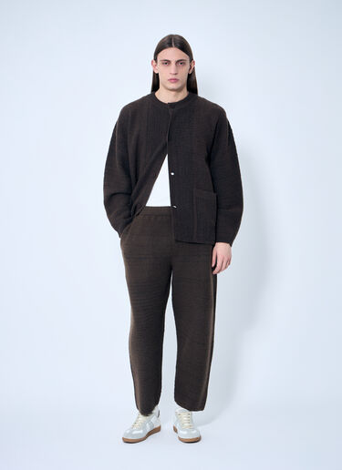 Homme Plissé Issey Miyake Rustic Knit Track Pants Brown hmp0159006