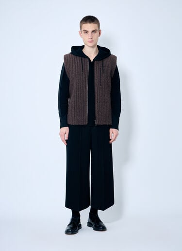 Homme Plissé Issey Miyake フリースリブジレ  ブラウン hmp0159012