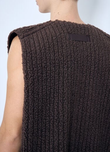 Homme Plissé Issey Miyake フリースリブジレ  ブラウン hmp0159012