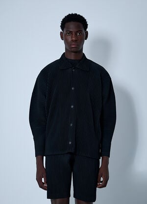 Homme Plissé Issey Miyake Pleated Zip-Up Jacket Black hmp0160013