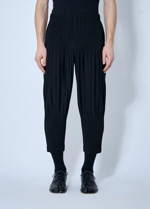 Homme Plissé Issey Miyake 褶裥阔腿长裤  黑色 hmp0160019