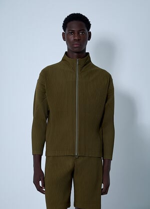 Homme Plissé Issey Miyake Pleated Sweatshirt Khaki hmp0161003