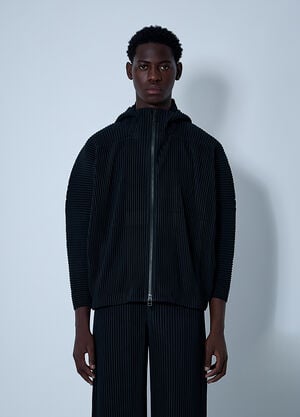 Homme Plissé Issey Miyake Hooded Pleated Jacket Black hmp0161008