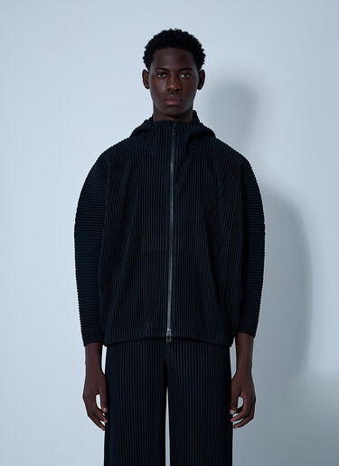 Homme Plissé Issey Miyake Hooded Pleated Jacket Black hmp0161008