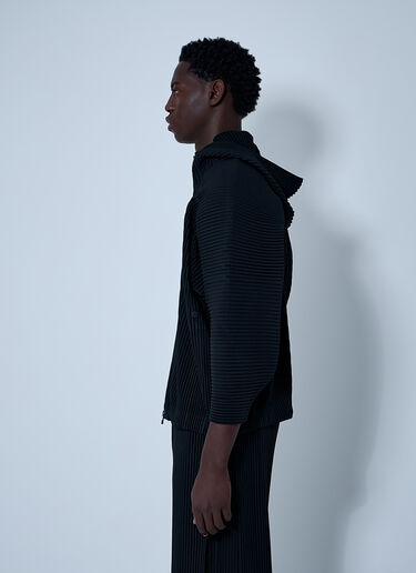 Hooded Pleated Jacket Homme Plissé Issey Miyake Hooded Pleated Jacket Black hmp0161008