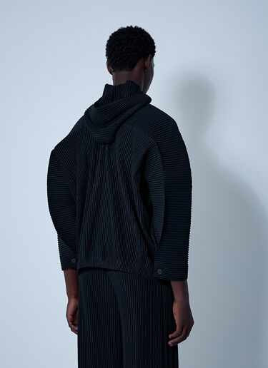 Homme Plissé Issey Miyake Hooded Pleated Jacket Black hmp0161008