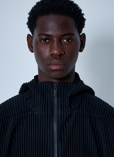 Hooded Pleated Jacket Homme Plissé Issey Miyake Hooded Pleated Jacket Black hmp0161008