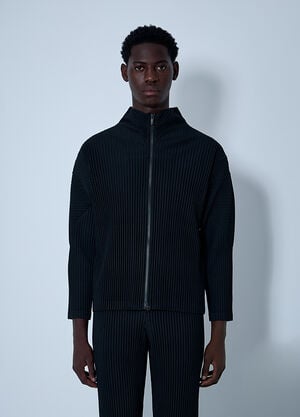Homme Plissé Issey Miyake Pleated Zip-Up Jacket Black hmp0161014