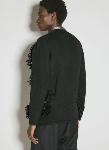 Cut-Out Wool Sweater With Tassle Edge Comme des Garçons Homme Plus Cut-Out Wool Sweater With Tassle Edge Black hpl0154010
